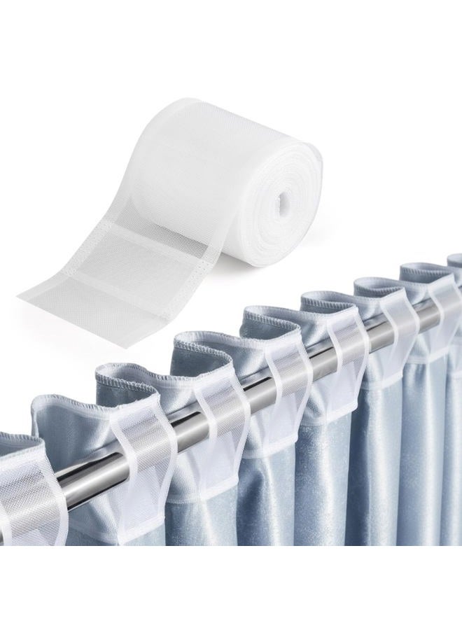 Suncalla 10.9 Yards Translucent Pleated Curtain Rod Tape, White Nylon Pleating Sewing Tape, for Hooks Used to Make Home Decor Items, Curtain Accessory for DIY Lover Sewing Room(3.8 Inch Wide) - Image 1