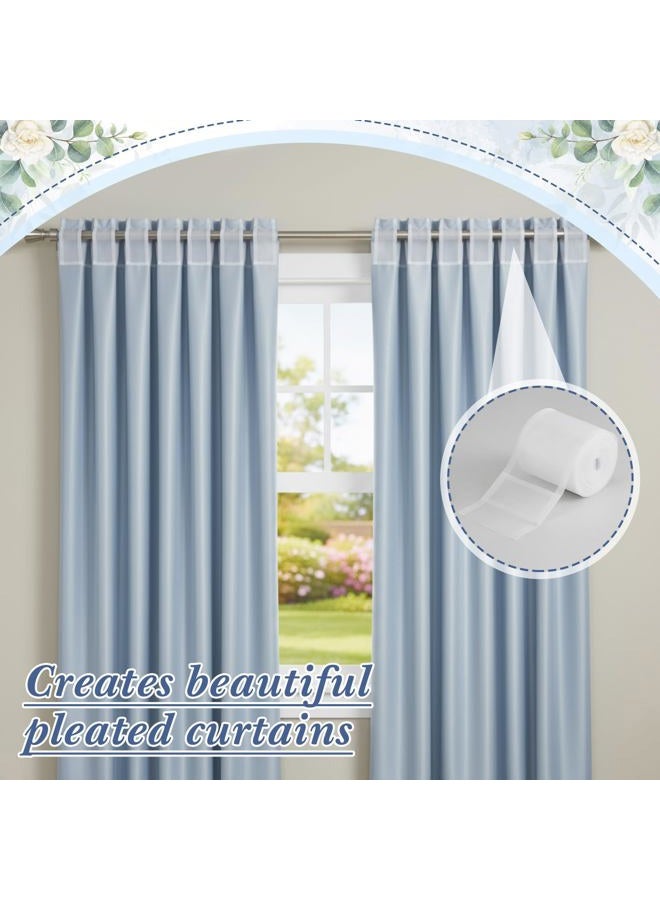 Suncalla 10.9 Yards Translucent Pleated Curtain Rod Tape, White Nylon Pleating Sewing Tape, for Hooks Used to Make Home Decor Items, Curtain Accessory for DIY Lover Sewing Room(3.8 Inch Wide) - Image 2