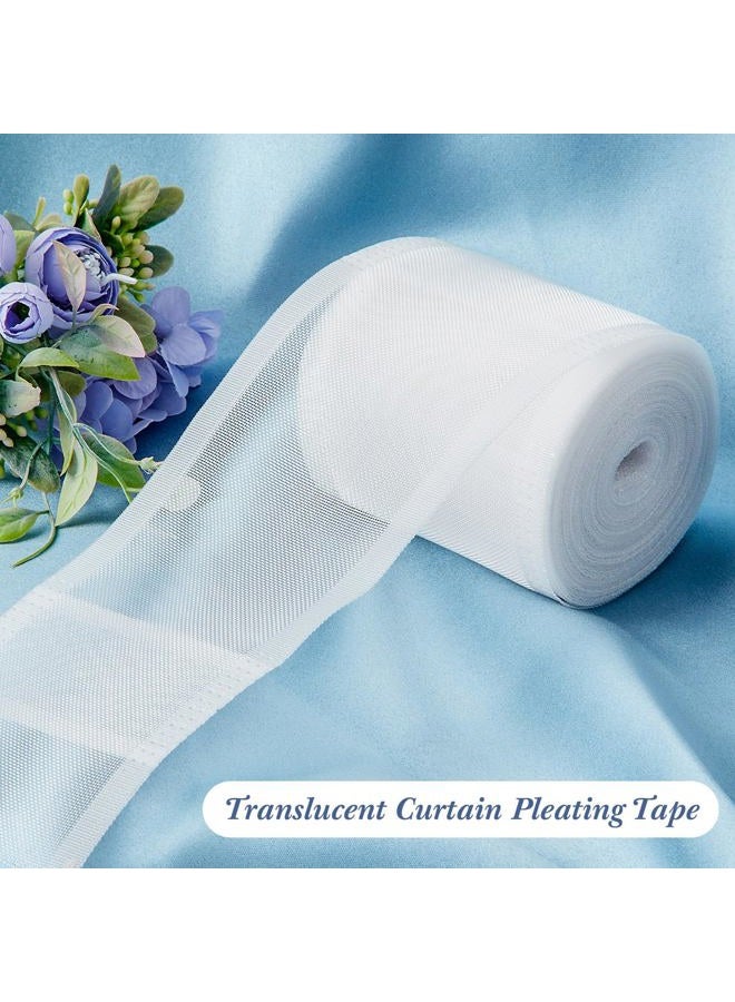 Suncalla 10.9 Yards Translucent Pleated Curtain Rod Tape, White Nylon Pleating Sewing Tape, for Hooks Used to Make Home Decor Items, Curtain Accessory for DIY Lover Sewing Room(3.8 Inch Wide) - Image 4