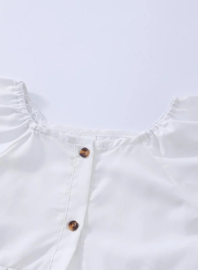 Take Two Take Two Girls Square Neck Top and Lace Detail Flared Jeans