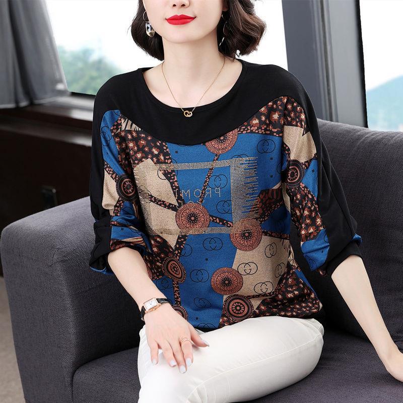 Bottoming Shirt Women'S Mother Foreign Style Long Sleeve T-Shirt Plus Size Chubby Girl Ladies Wear Clothes - Image 3
