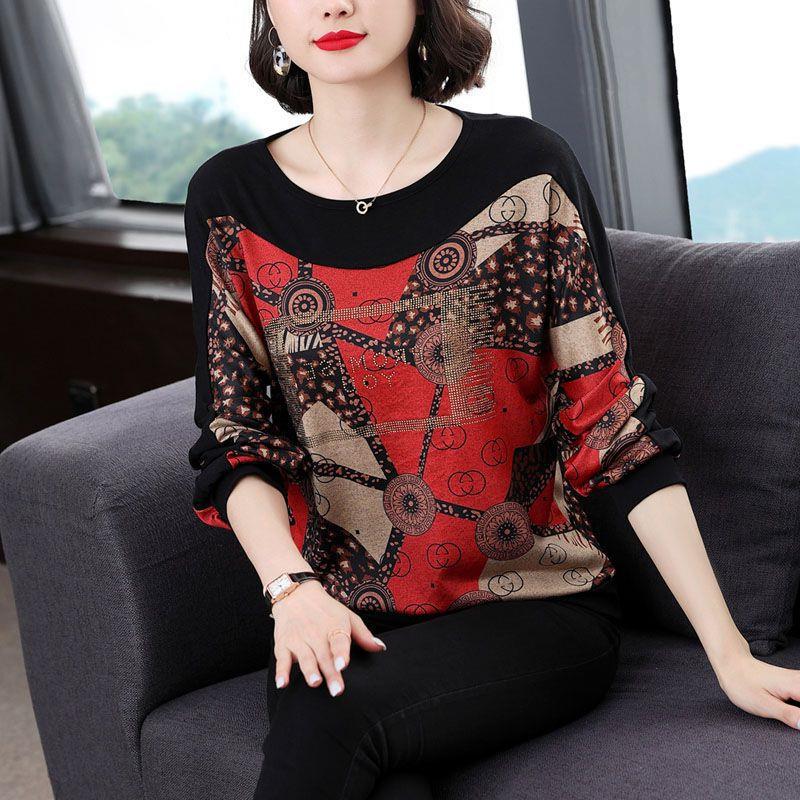 Bottoming Shirt Women'S Mother Foreign Style Long Sleeve T-Shirt Plus Size Chubby Girl Ladies Wear Clothes - Image 2