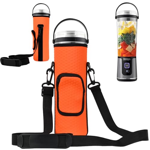 NUENSS-ROR Storage Bag for Ninja Portable Blender Dust Cover Sleeve with Adjustable Shoulder for Ninja BC151NV/BC51NV/BC151BK/BC151CR/BC151EM/ BC151PR/BC151WH/BC155PS Blast Portable Blender(Orange) - Image 1