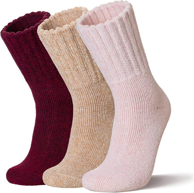 Velice Wool Socks for Women Merino Wool Boot Hiking Thick Thermal Warm Winter Crew Cushion Cozy Work Socks 5 Pairs - Image 1