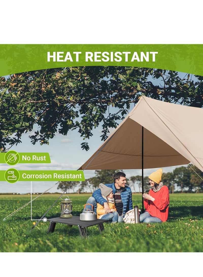 Ultralight Compact Small Camping Table, Mini Small Folding Camping Side Table for Camp, Portable Table for Outdoor Picnic,Tent,Travel,Beach,Black. - Image 3