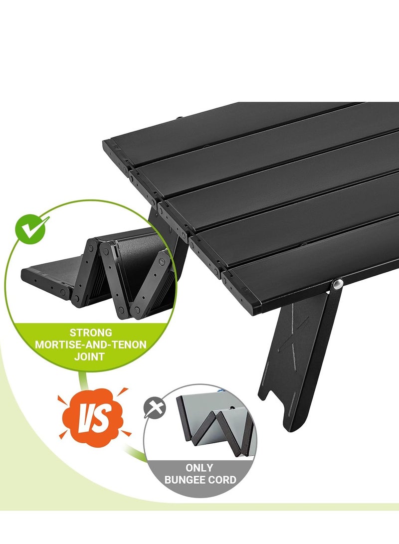 Ultralight Compact Small Camping Table, Mini Small Folding Camping Side Table for Camp, Portable Table for Outdoor Picnic,Tent,Travel,Beach,Black. - Image 4