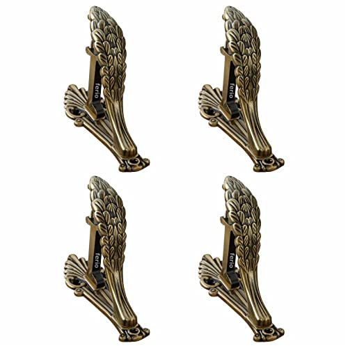 Ferio New Look Aluminum Curtain Brackets for Door and Window 1 Inch Rod Holder Home Decor Brass Antique Set of 2 (Pack of 4) - Image 3