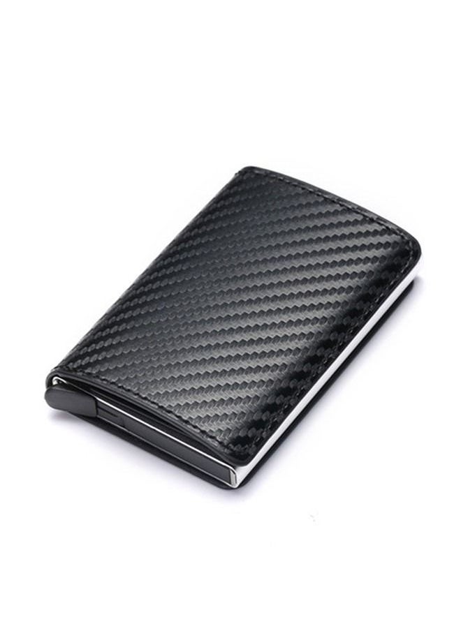 We Happy RFID Protection Leather Cover Ultra-Thin Aluminum Case Premium Credit Card Holder Automatic Pop UP Wallet  - Image 1