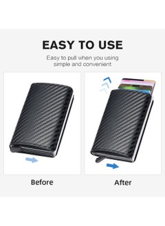 We Happy RFID Protection Leather Cover Ultra-Thin Aluminum Case Premium Credit Card Holder Automatic Pop UP Wallet  - Image 2