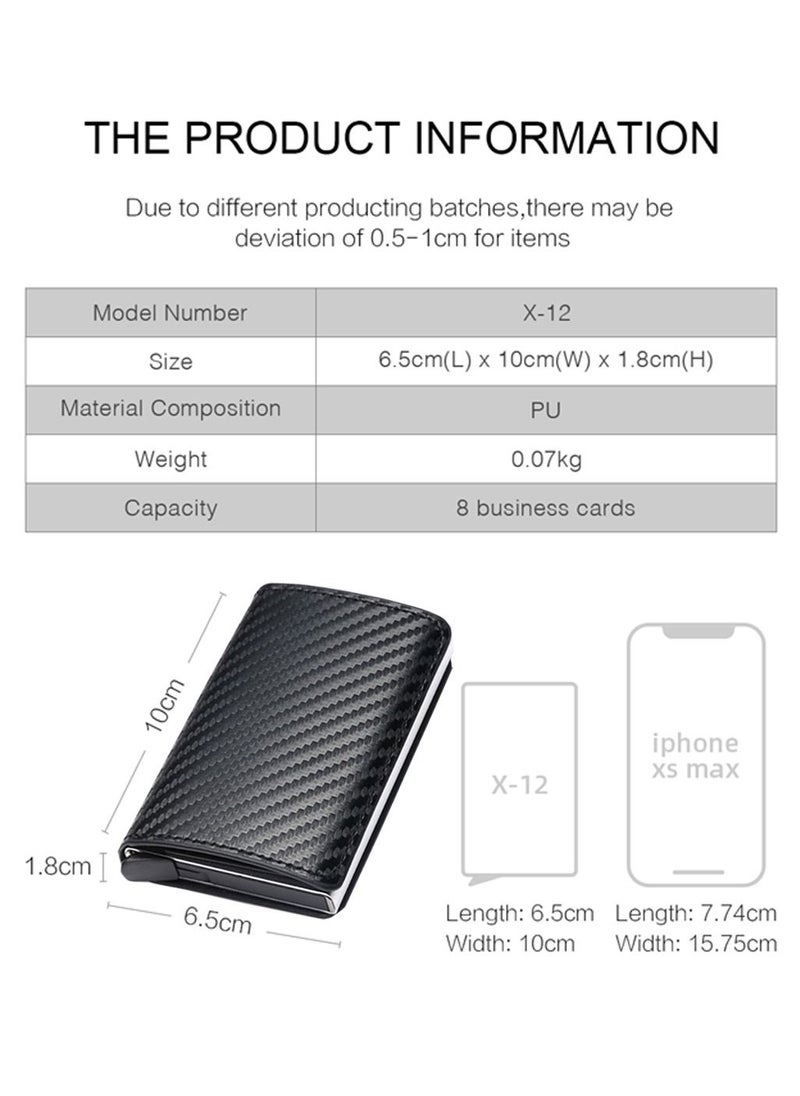 We Happy RFID Protection Leather Cover Ultra-Thin Aluminum Case Premium Credit Card Holder Automatic Pop UP Wallet  - Image 3