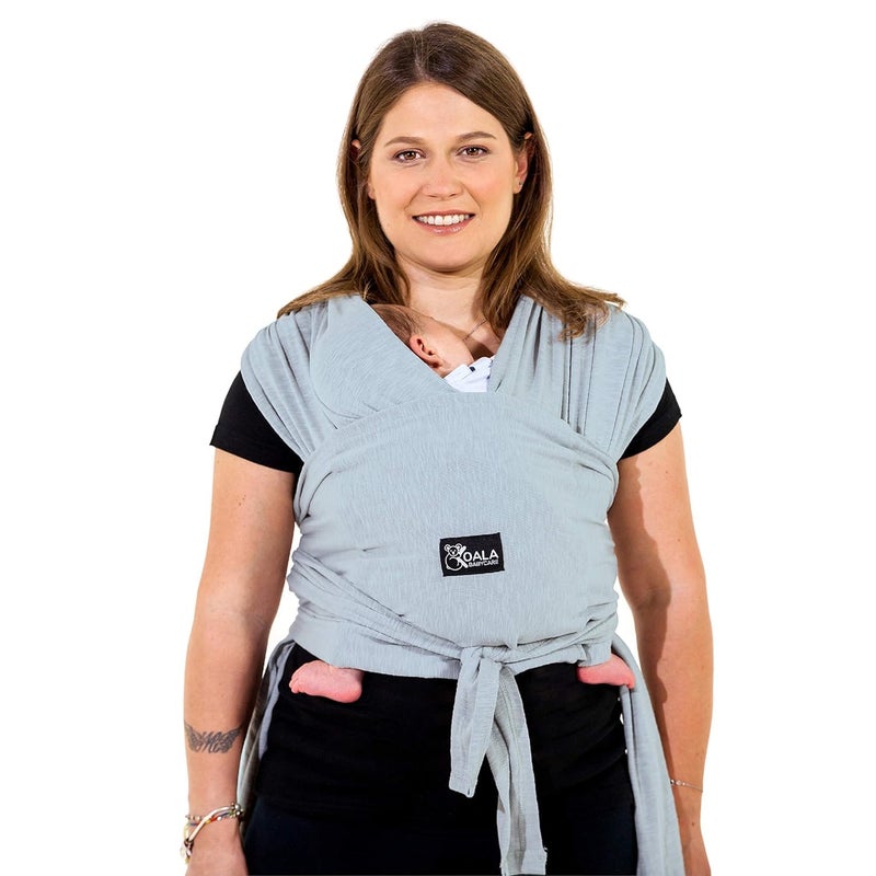Koala Babycare Koala Babycare Baby Carrier Wrap, Easy to Wear As a T-Shirt - Baby Wearing Wrap One Size Fits All - Newborn Wrap Carrier Max 9kg (Light Blue)  - Image 1