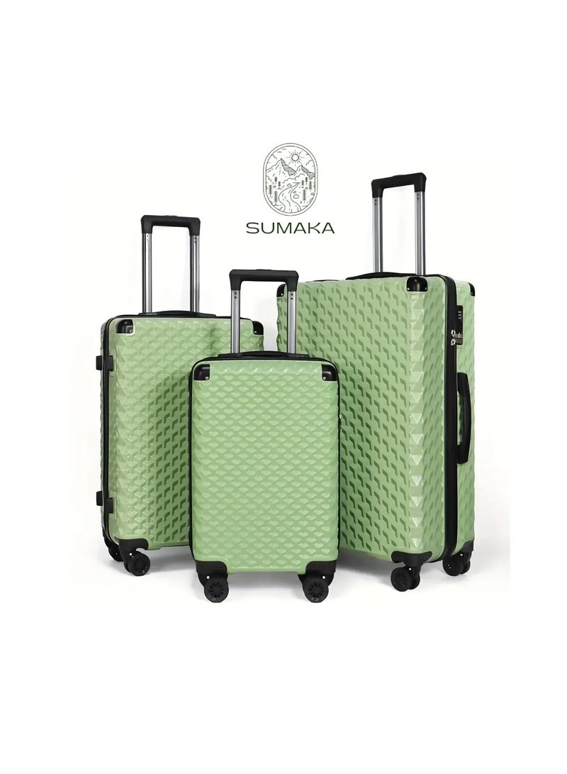 SUMAKA حقائب سفر ABS+PC - مجموعة من 3 قطع 20"+24"+28" بوصة، عجلات قابلة للإزالة، عجلات عالمية 360° - Image 1