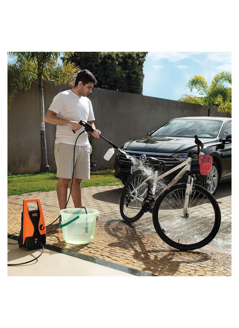 BLACK+DECKER - Pressure Washer, Max Pressure, Lightweight, Self-Priming, Total Stop System, Includes Accessories, Sleek Design, ECO Friendly, PW1450TD-B5 - Image 1