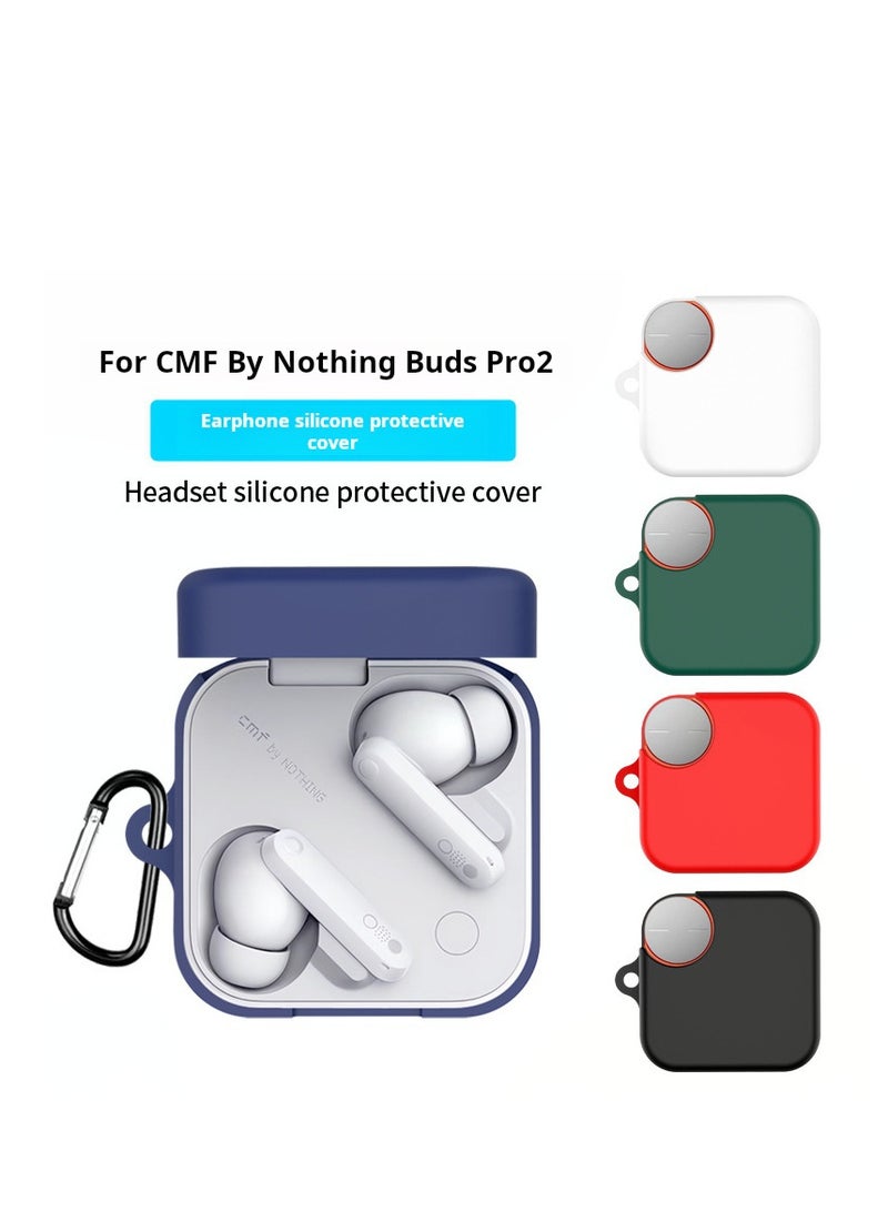CMF Suitable for CMF BY Nothing buds Pro2 headphone case, silicone case, anti drop and dustproof charging case Black - Image 1