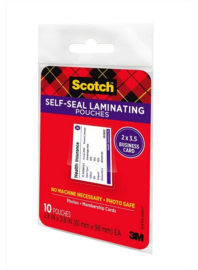 Scotch  Self-Sealing Laminating Pouches, 25 Pack, Business Card size (LS851G) - Image 3