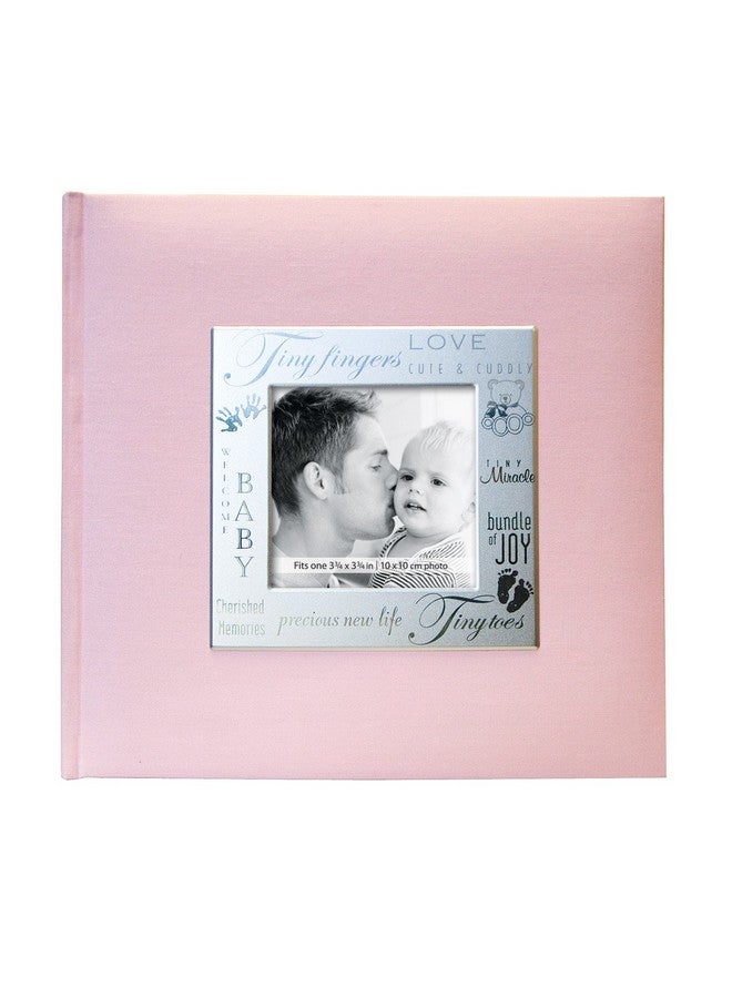 MCS 200-Pocket Fabric Baby 4x6 Photo Album with Writing Space, 8.5 x 8.5 Inches, Baby Pink - Image 1