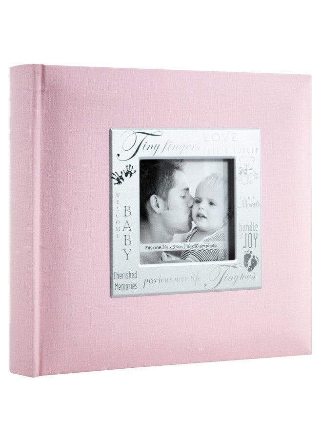 MCS 200-Pocket Fabric Baby 4x6 Photo Album with Writing Space, 8.5 x 8.5 Inches, Baby Pink - Image 2