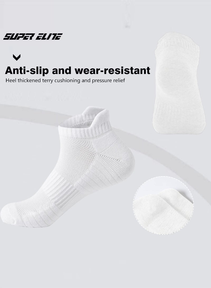 Lynacz Original Performance Men's Athletic Socks (5-Pack) - Pure White - Low Cut, Ultra-Comfort Cushioned, Breathable & Sweat-Wicking, Odor-Resistant - Ideal for Active Lifestyles & Sports - Image 4