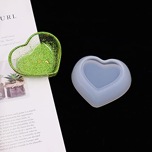DIYstore 2 Pack Heart Shape Small Storage Box Resin Mold,Square Shape Jewelry Mini Bowl Silicone Mold, Cute Decorative Dish Containers Epoxy Casting Mold for Small Items Crafts Jewelry Art - Image 4