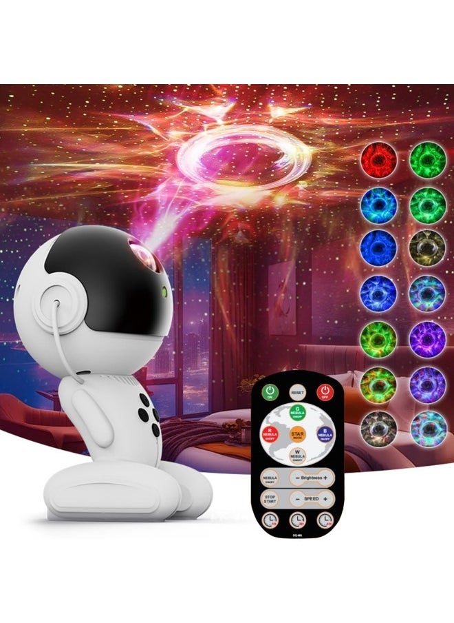 GGEROU 15 in 1 Astronaut Projector Light, Galaxy Star Night Light, Robot Projector Lamp Spaceman Starry Night Light, Timer & Remote Control, for Adult Kid's Bedroom Theater Living Ceiling Decor Best Gift  - Image 1