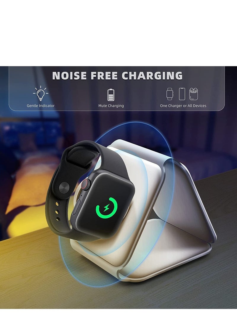 Wireless Charging, 3 in 1 Wireless Charger,Wireless Magnetic Fast Charging Foldable Dock station Charger for iPhone 13/12/11/8/Pro/Max,for iWatch,forAirPods 3/2/Pro and for Samsung - Image 5
