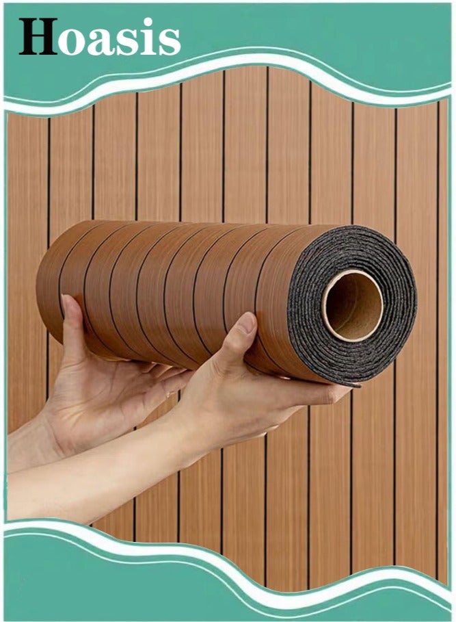 ح واحة ورق حائط ثلاثي الأبعاد من الفوم، لفة واحدة من ورق الحائط السميك المقاوم للماء ذاتي اللصق، غطاء لاصق لغرفة المطبخ والسقف والجدار، للاستخدام الداخلي، لوح حائط عازل للصوت ومقاوم للرطوبة، 2.8 مم × 40 سم × 300 سم - Image 1