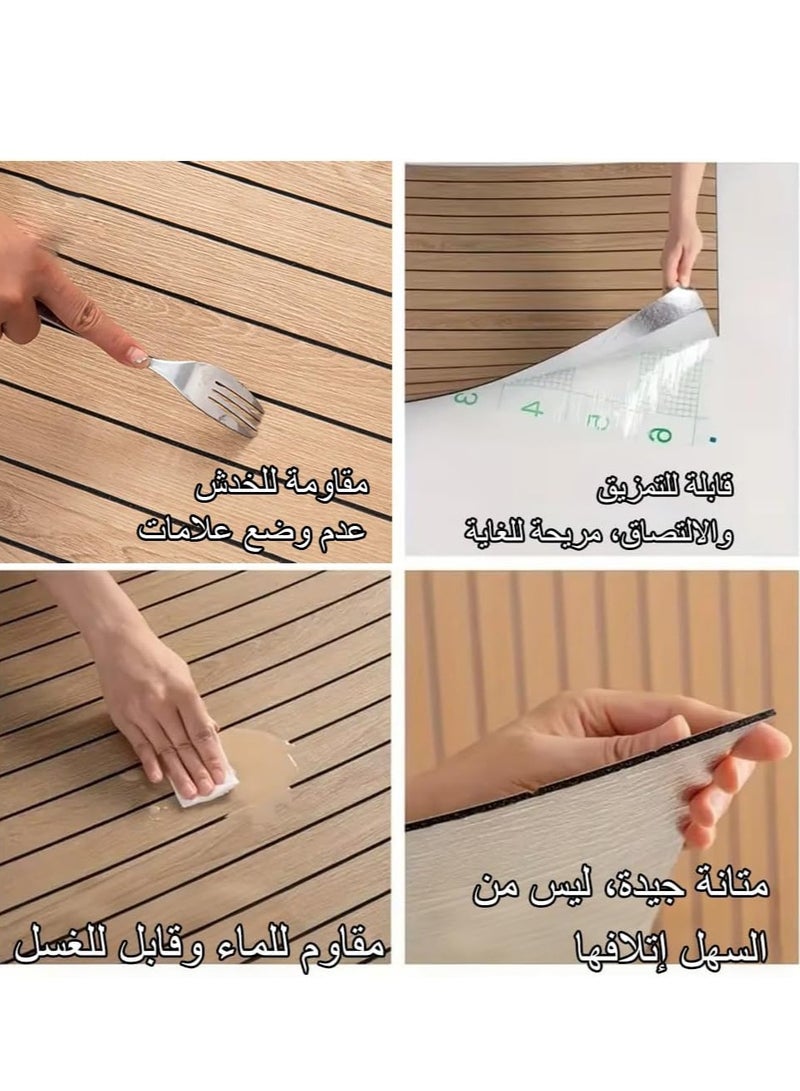 ح واحة ورق حائط ثلاثي الأبعاد من الفوم، لفة واحدة من ورق الحائط السميك المقاوم للماء ذاتي اللصق، غطاء لاصق لغرفة المطبخ والسقف والجدار، للاستخدام الداخلي، لوح حائط عازل للصوت ومقاوم للرطوبة، 2.8 مم × 40 سم × 300 سم - Image 4