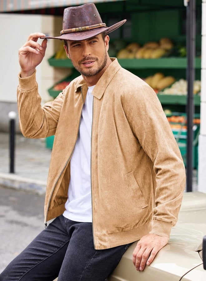 COOFANDY Men's Classic Leather Baseball Bomber Jacket Casual Jacket - Image 3