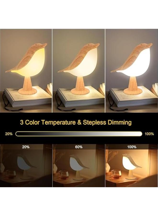 MOXO Cordless Bird Lamp Bedside Table Lam Bird Table Lamp with 3 Color Temperature Dimmer and Touch Sensor USB Rechargered Desk Lamp for Bedroom Office College Dorm Room. - Image 2