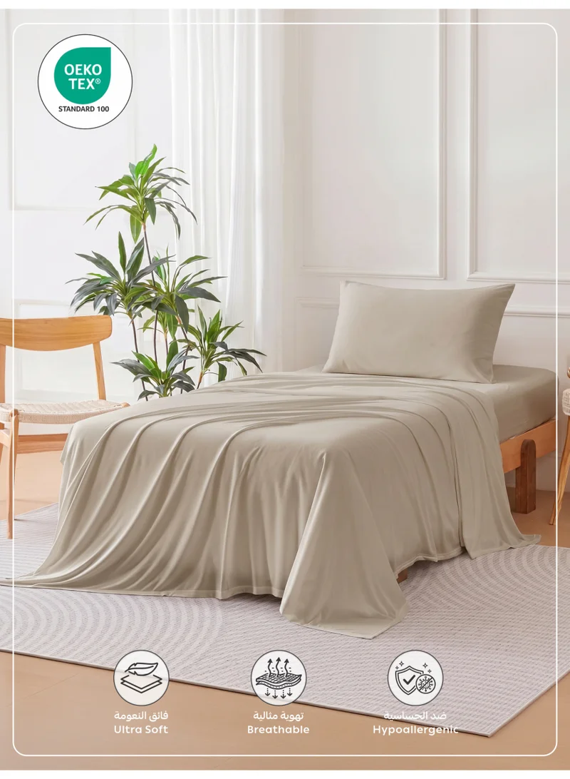 Donetella 3-Piece Twin Bed Sheet Set – Fits 120×200+30 cm – Ultra Soft Brushed Microfiber – Extra Deep Pocket, Secure Elastic All Around – 1 Flat Sheet, 1 Fitted Sheet & 1 Pillowcases, All-Season Comfort – Wrinkle & Fade Resistant, Hypoallergenic