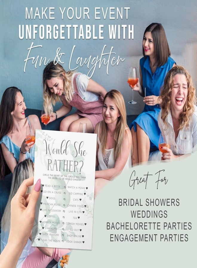 Your Main Event Prints Wedding Bridal Shower Games, Whimsical Eucalyptus, 4 Game Bundle With 25 Each - Image 4