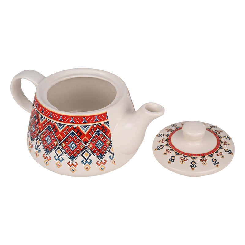 SEPARATE WAY Stoneware Unique Design Morning Set with Teapot & Coffee Server 6 Cups Each (120ml) & 1 Kettle (1100ml) - Matte Finish, Ideal Gift - Image 2
