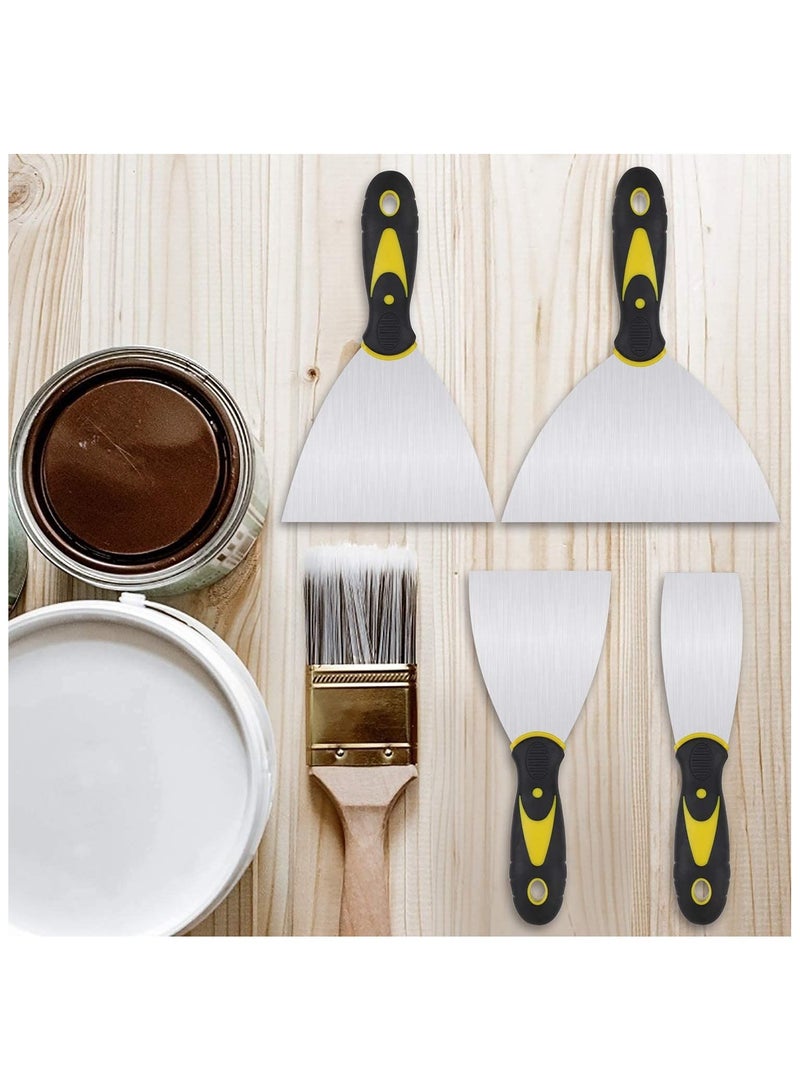 sokany 4 Pack Wallpaper Scrapers, 3.8cm, 7.5cm, 10cm, 12.5cm Wide Putty Knife Set, Metal Spackle Knives Paint Tools for Wallpaper/Decals/Drywall Finishing/Plaster Scraping  - Image 5