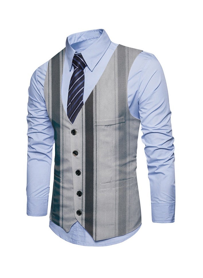 KUYING New Fashionable Personalized Printed Men's Suit Vest  - Image 1