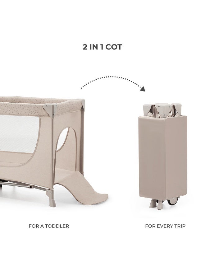 Kinderkraft Joy 2 Travel Cot With Accessories - Beige - Image 4