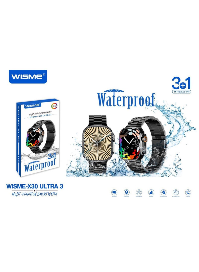 WISME X30 ULTRA 3 Ultra-Style AMOLED Smart Watch – Waterproof Fitness & Calling Watch - Image 1