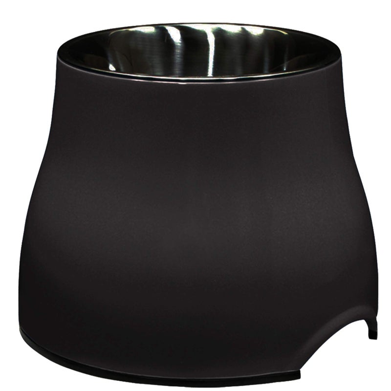 Dogit Elevated Dog Bowl Stainless Steel Dog Food and Water Bowl for Large Dogs Black 73752