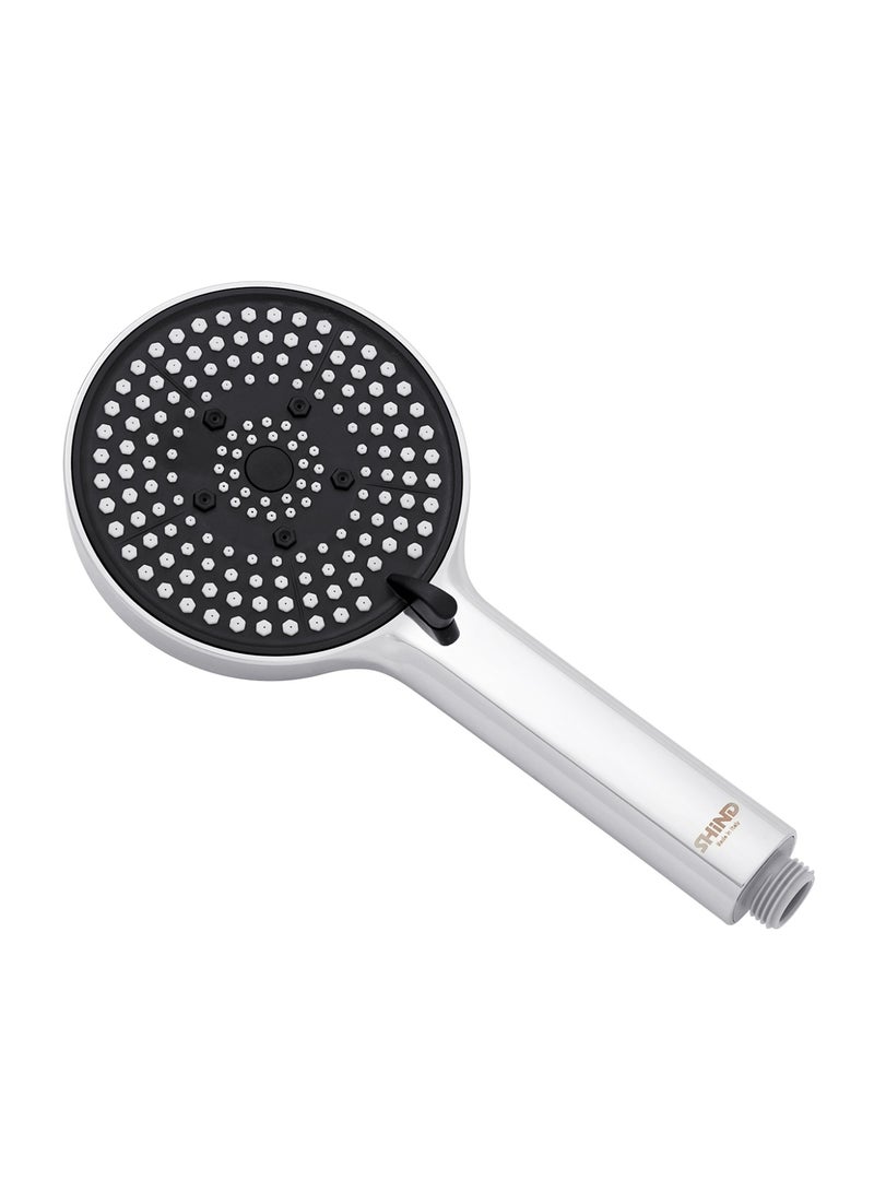 SHIND High-Pressure Handheld Shower Head with Wall Mount and Hose – 3-Function Spray, Anti-Clog Silicone Nozzles, Chrome Silver Finish - Image 4