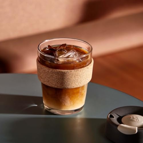 KeepCup Brew Cork - Reusable Coffee Cup Tempered Glass and Natural Cork, M 12oz/340ml - Press - Image 2