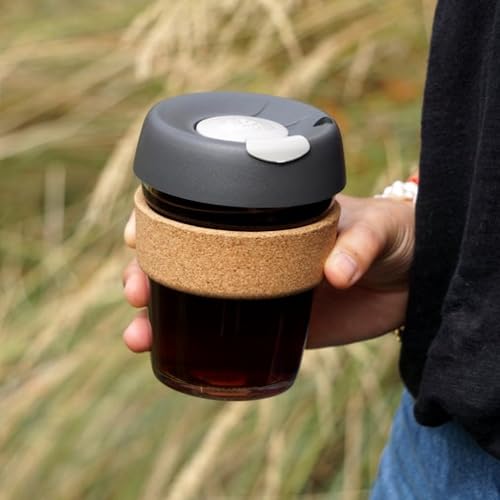 KeepCup Brew Cork - Reusable Coffee Cup Tempered Glass and Natural Cork, M 12oz/340ml - Press - Image 5