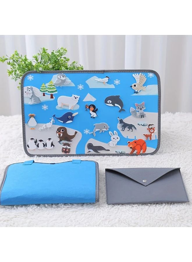 Arctic Marine Animals Felt Storyboard Set Educational Learning Board Wall Hanging Toy - Image 1