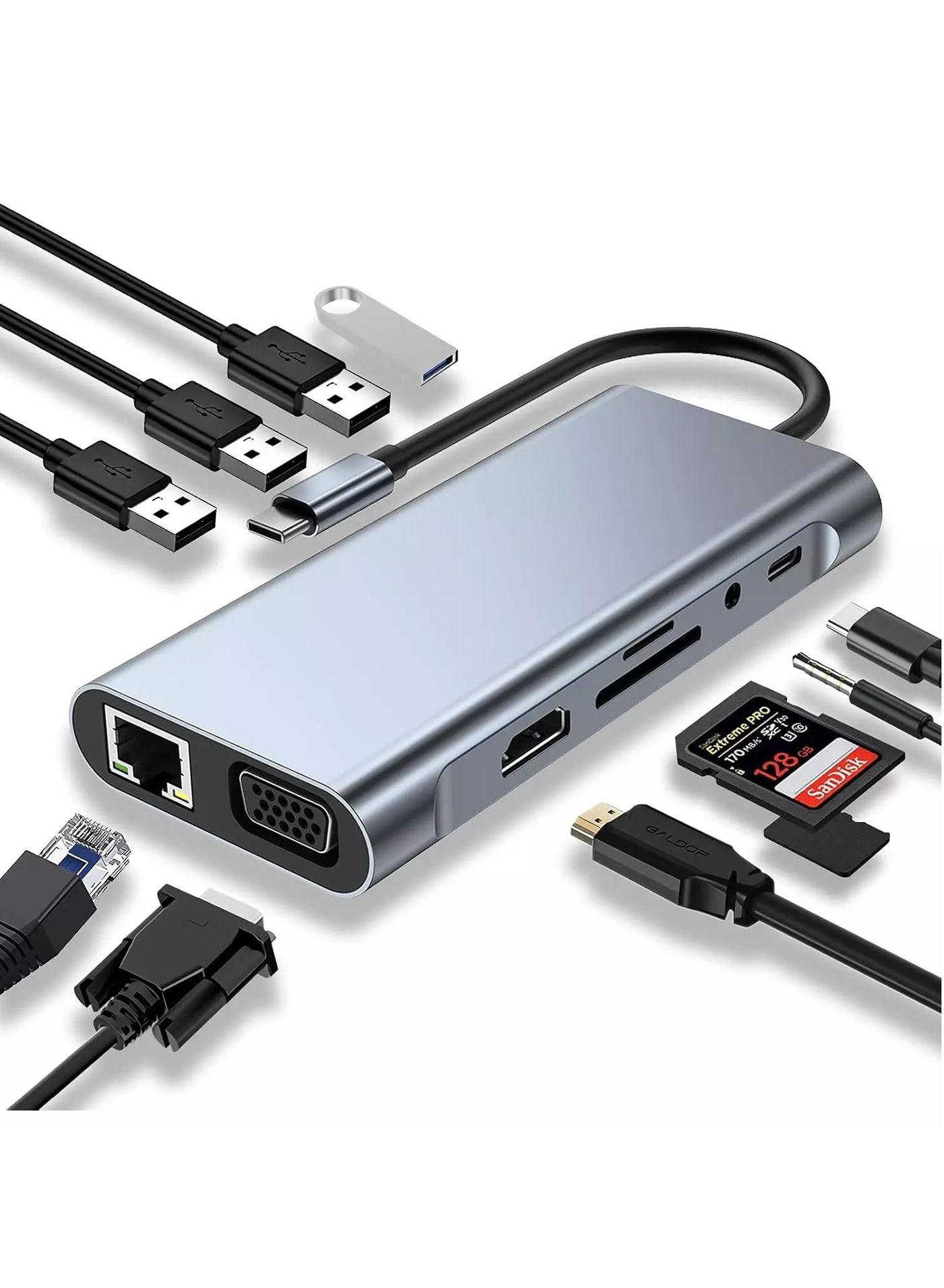 ميز MAZE mt-9598 Usb C Hub 11 In 1