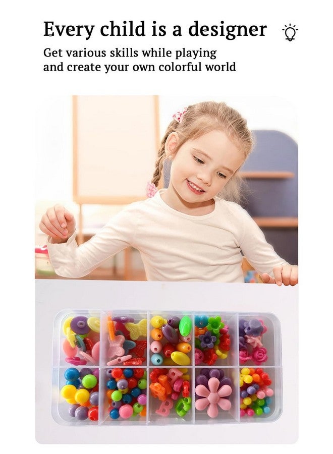 SYGA Beads for Kids Crafts Children's Jewelry Making Kit DIY Bracelets Necklace Hairband and Rings Craft Kits Birthday for 4, 5, 6, 7-Year-Old Little Girls-Multicolor (DIYBeadsSet-101) - Image 4