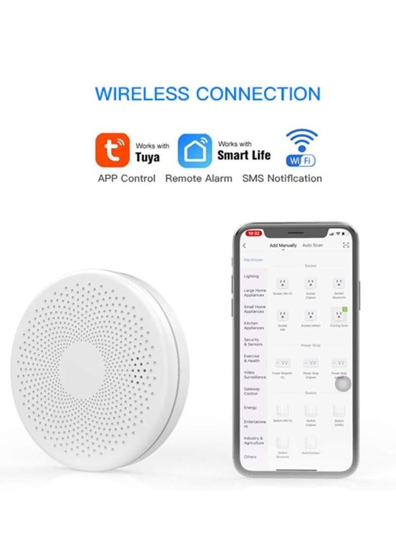 2 in 1 Fire Alarm CO Sensor Carbon Monoxide Detector Voice Warning for Home Security Protection