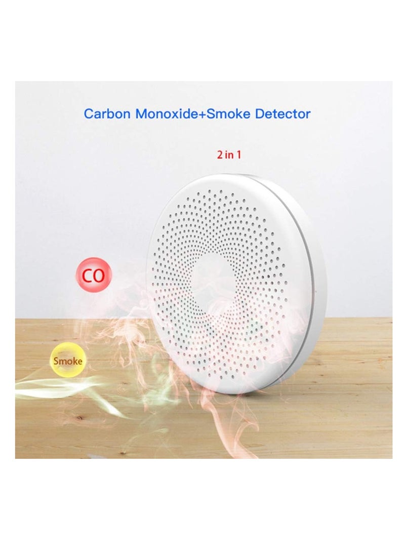 2 in 1 Fire Alarm CO Sensor Carbon Monoxide Detector Voice Warning for Home Security Protection