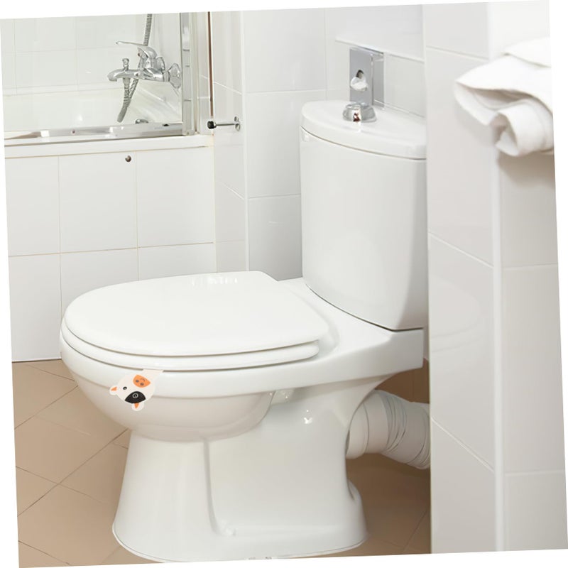 White Toilet Lid Lifter Handle 2 Pack Cute Cow Pattern Adhesive Tool for Bathroom - Image 5