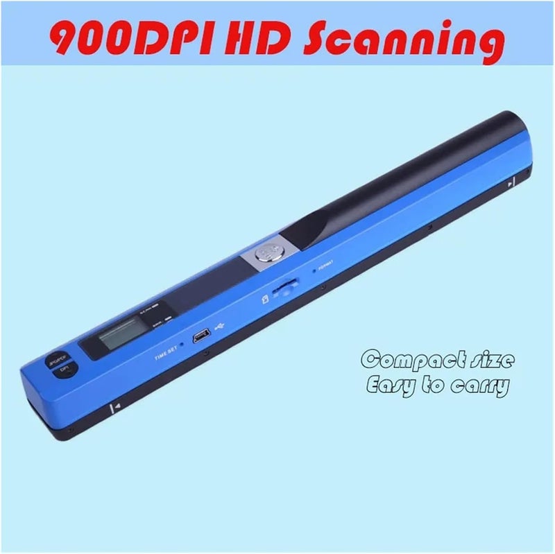 Document Camera, Handheld Scanner A4 Document Fast HD 900DPI USB Wireless for Work Study Photo Receipts Scan JPG/PDF Word/Excel for Live Demo, Distance(Blue) - Image 2