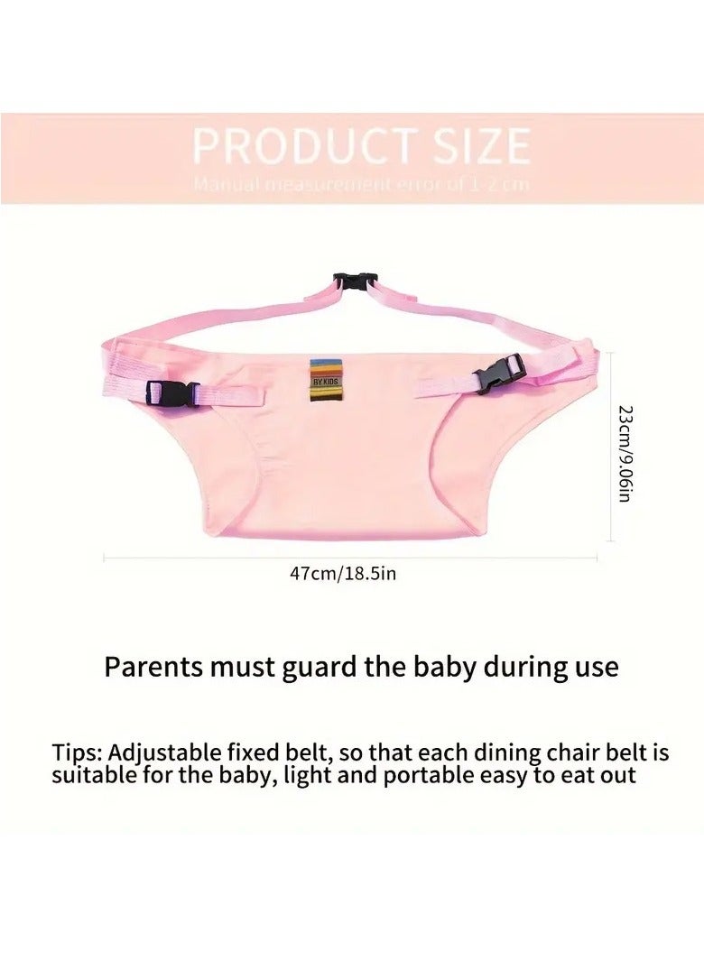 Little tots Adjustable Baby Dining Chair Safety Belt - Portable High Chair Harness for Babies & Toddlers, Lead-Free Polyester Material, Secure Cross Fixation Strap Pink Color  - Image 4
