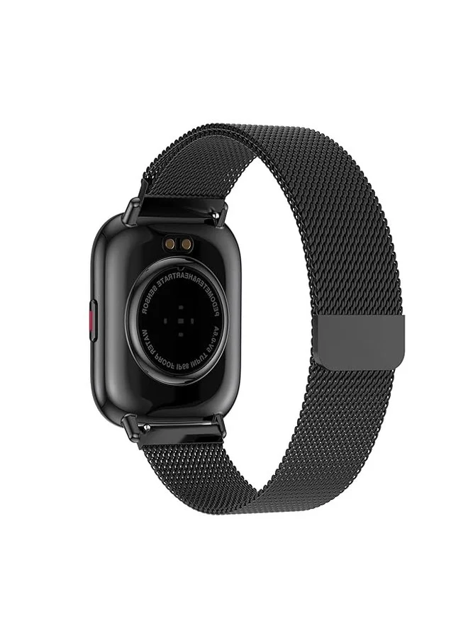 فرنش كونكشن Fit Pro Black Dial Black Stainless Steel Unisex Smart watch 44mm