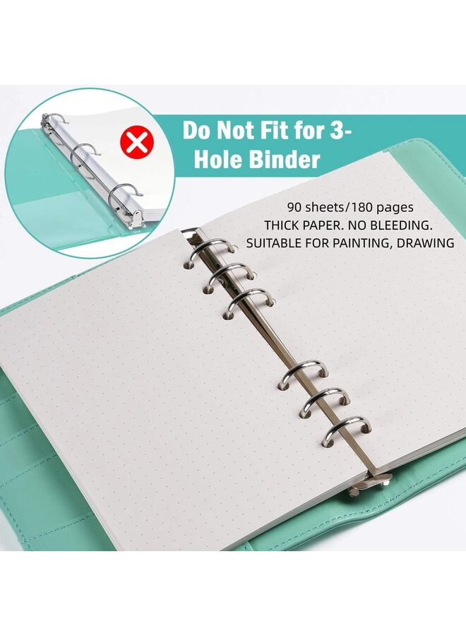 Generic 90 Sheets Refill Paper A5 Refill Paper Notebook Refills 100GSM Diary Refill 180 Pages Lined Paper 6 Ring Binder Leaf Paper for Notebook and Diary (DOTTED)  - Image 4